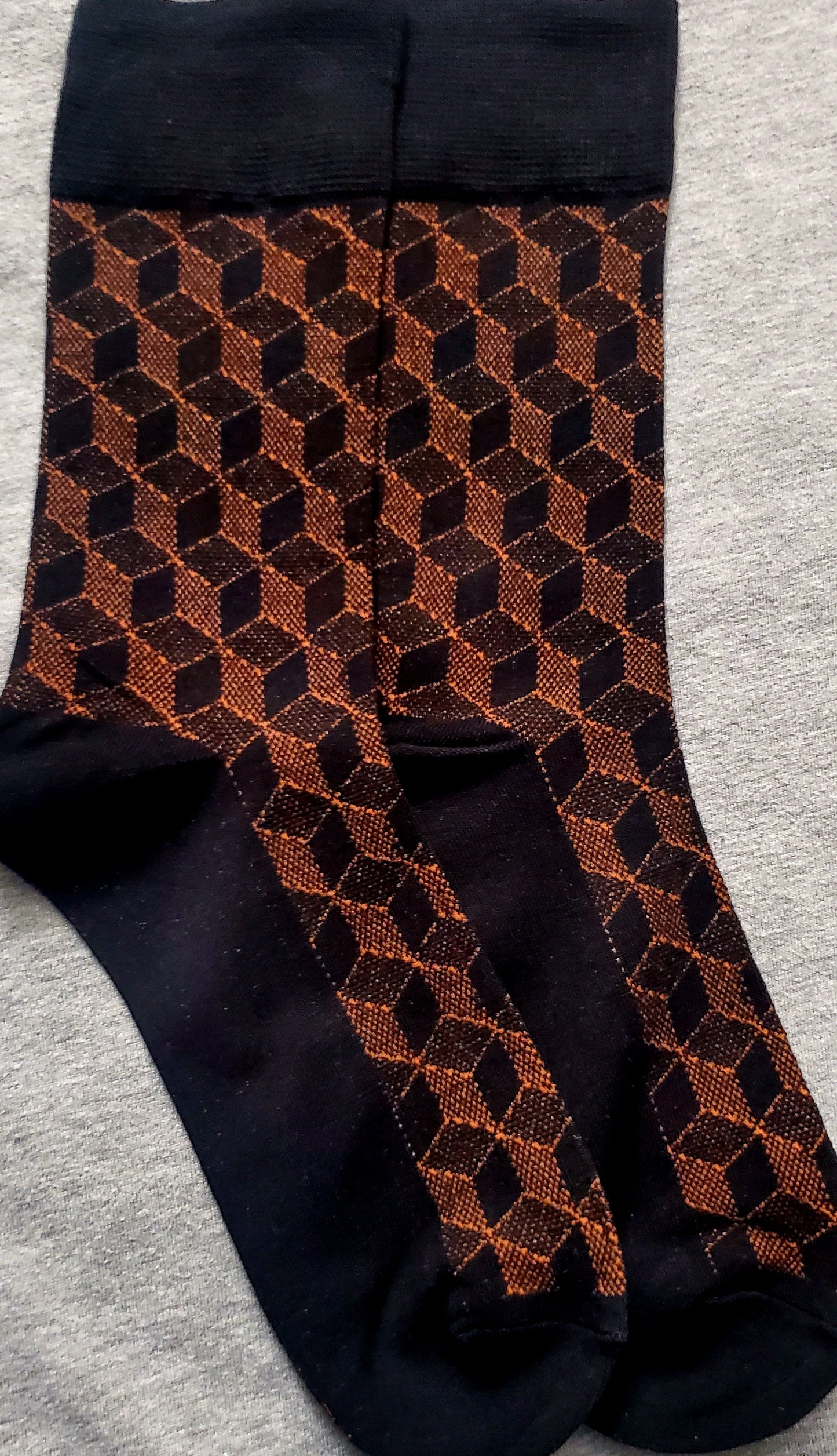 ORANGE AND BLACK SOCKS