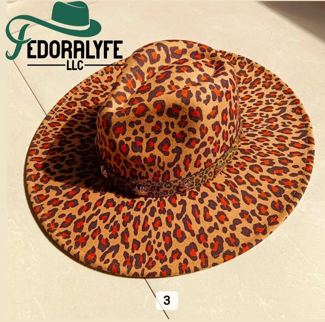 MULTI COLOR (LEOPARD)FEDORA HAT