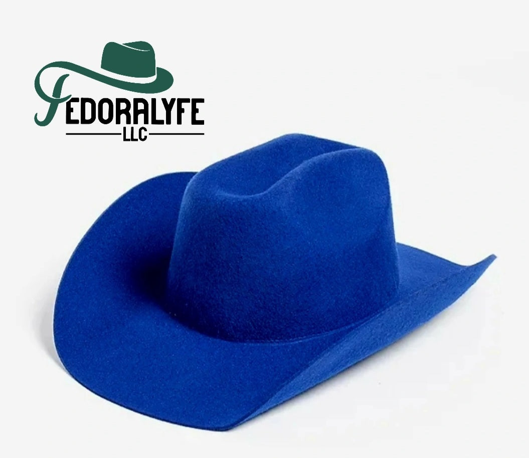 BLUE WESTERN FEDORA HAT