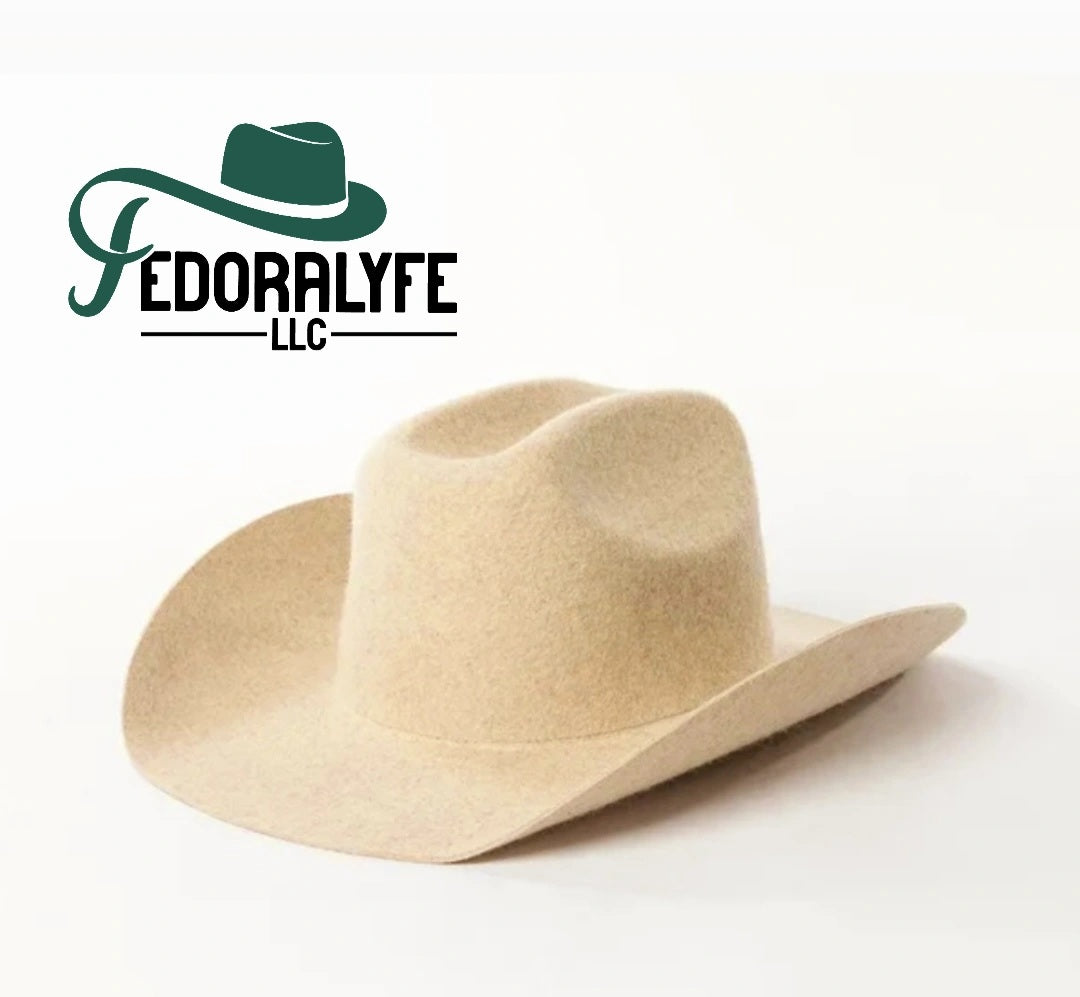 OATMEAL WESTERN FEDORA HAT
