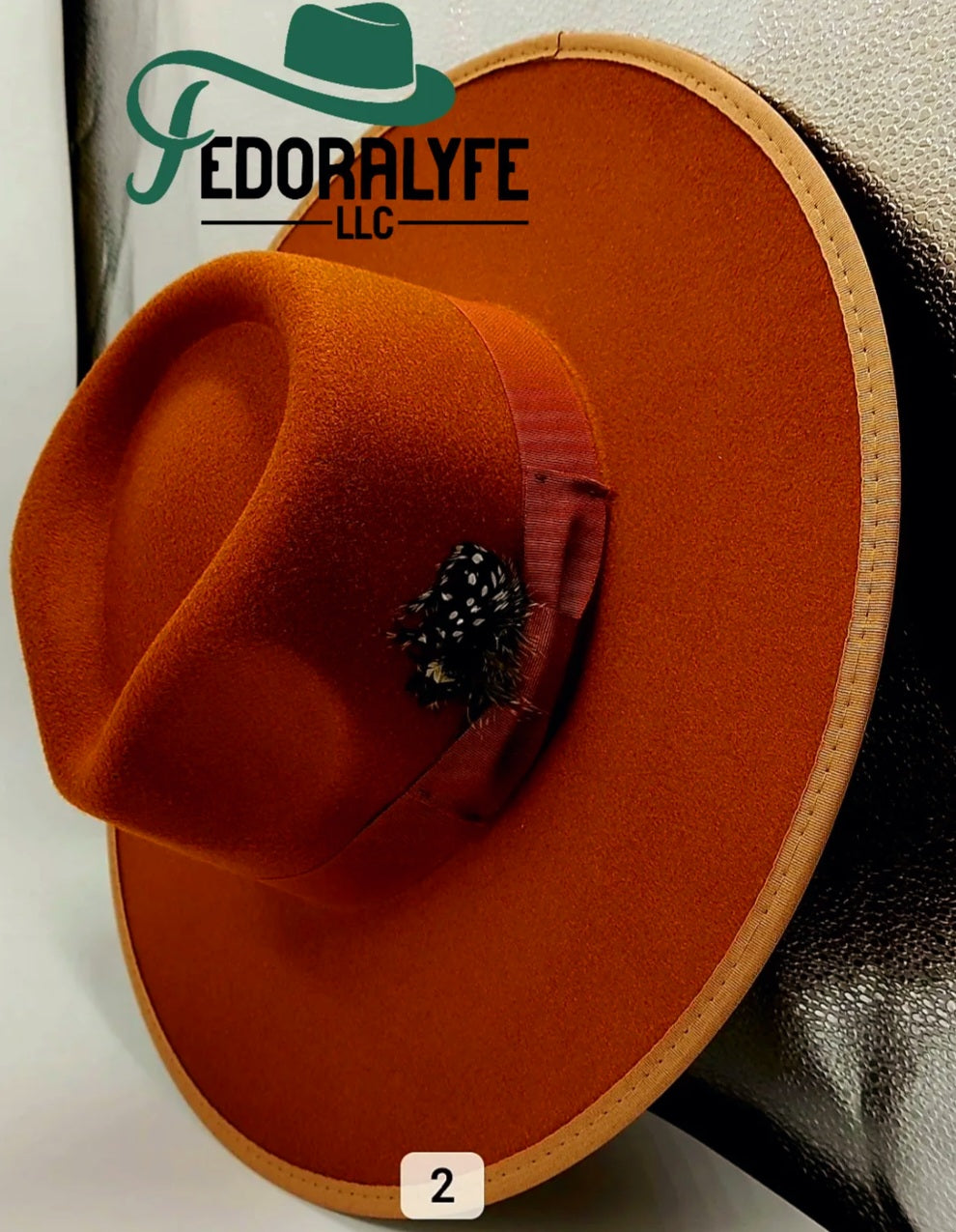 BROWN WITH TAN TIP FEDORA HAT