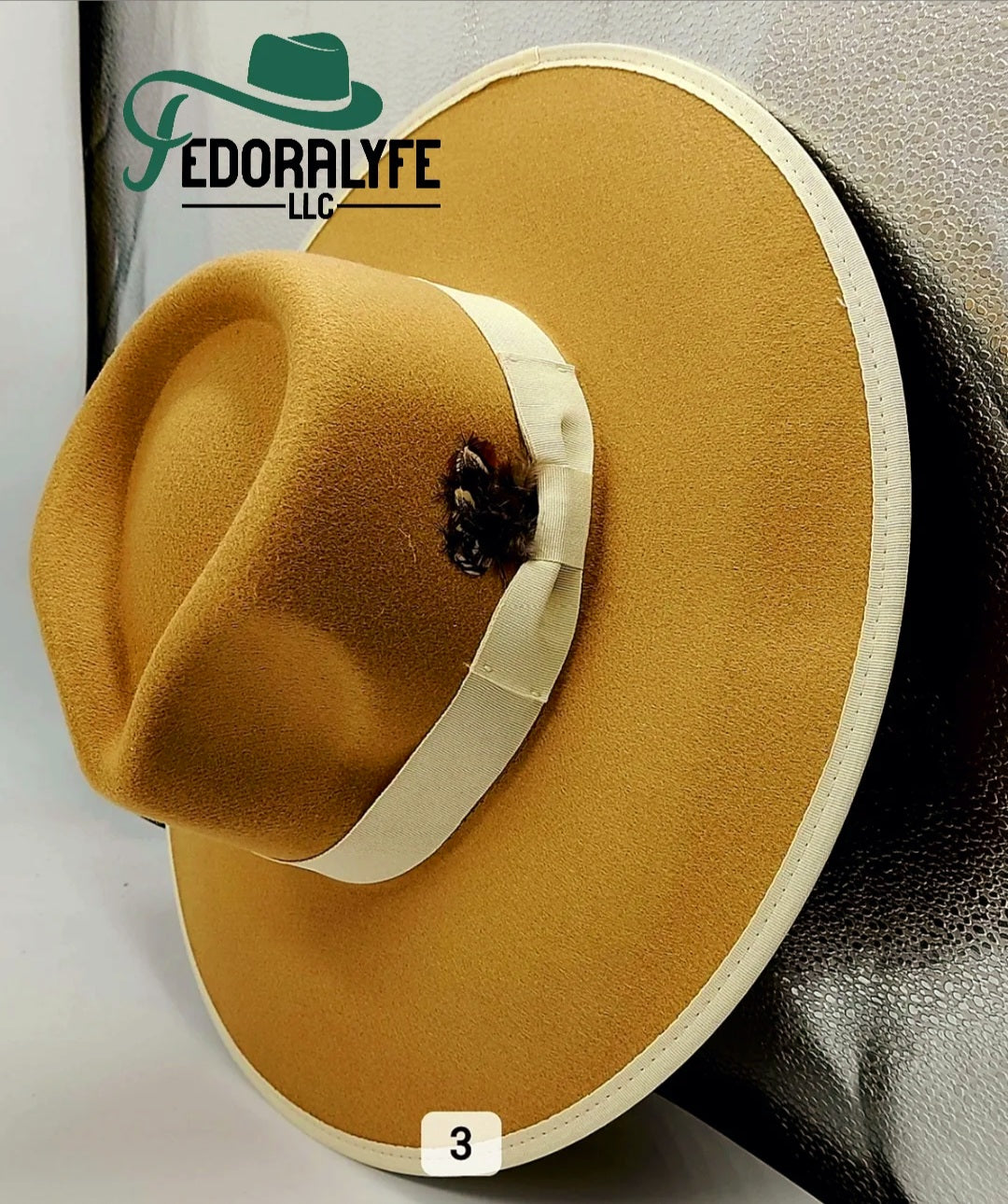 WHEAT WITH A TAN TIP FEDORA HAT