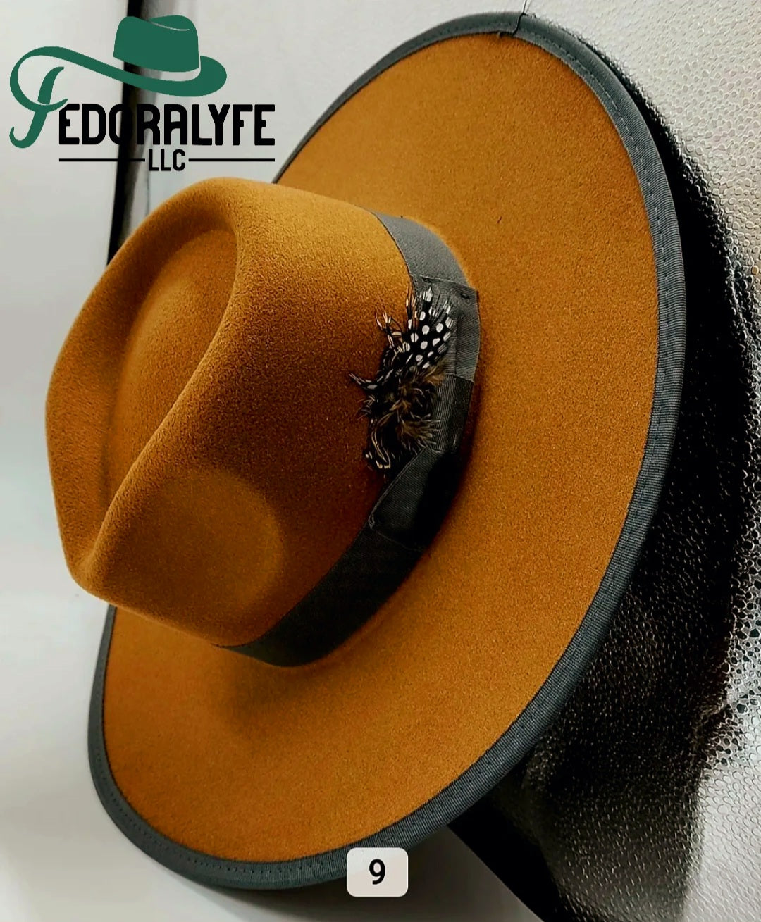 BROWN WITH A GREY TIP FEDORA HAT