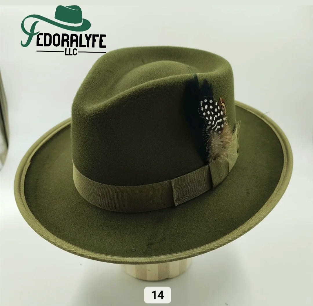ARMY GREEN FEDORA HAT