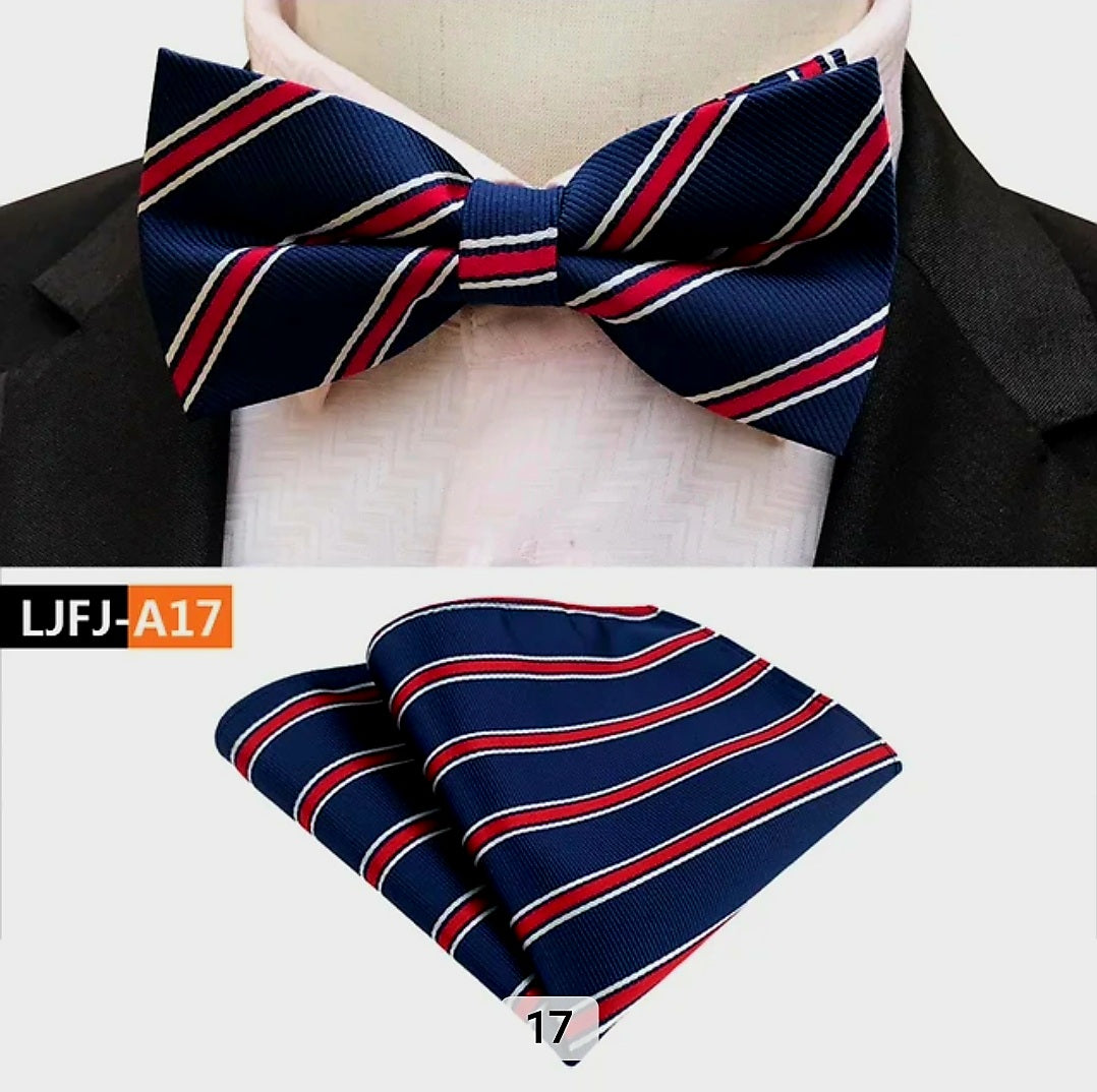 COMBINATION BOWTIE AND POCKET SQAURE SET