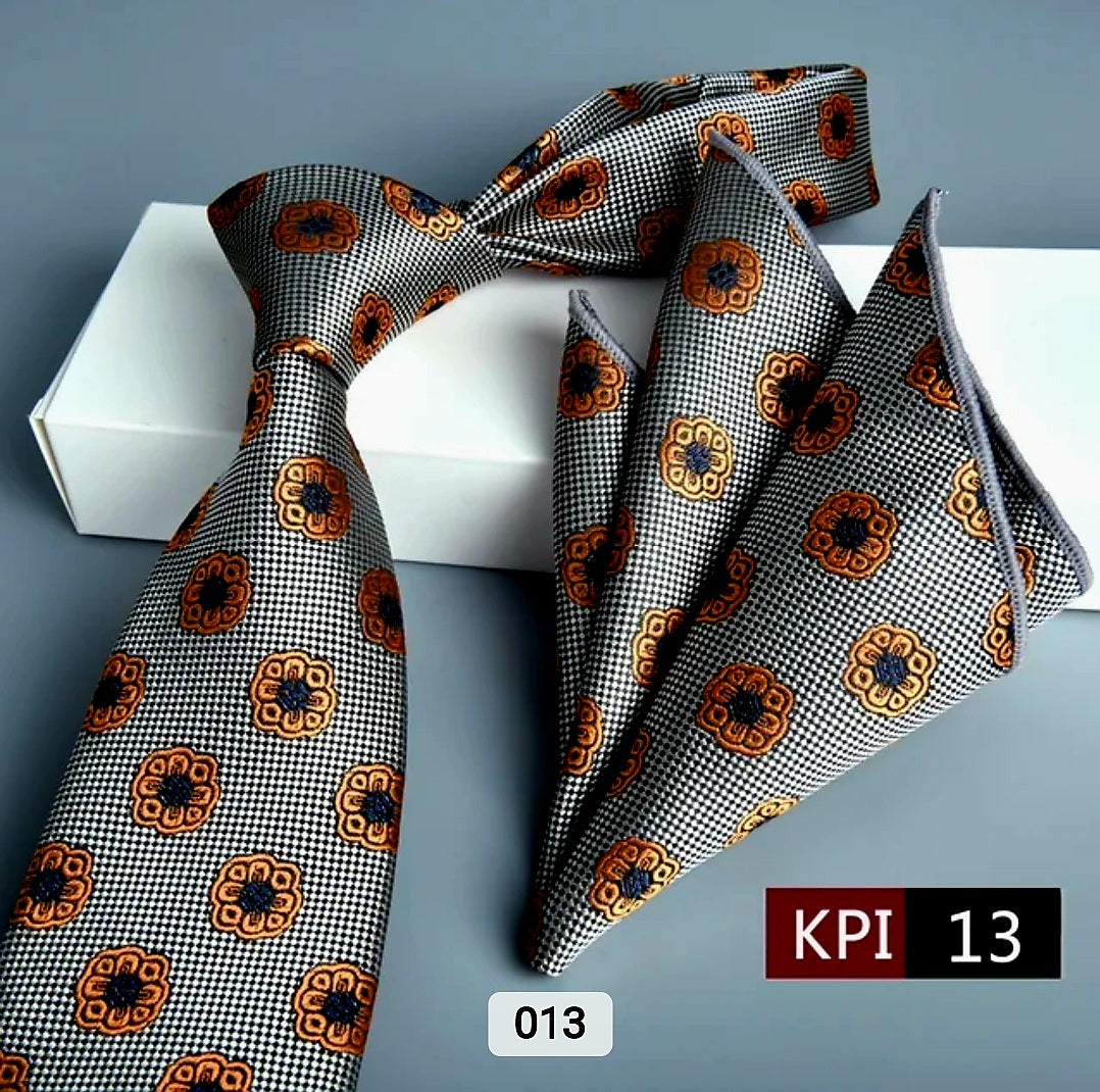 GREY AND TAN TIE SET