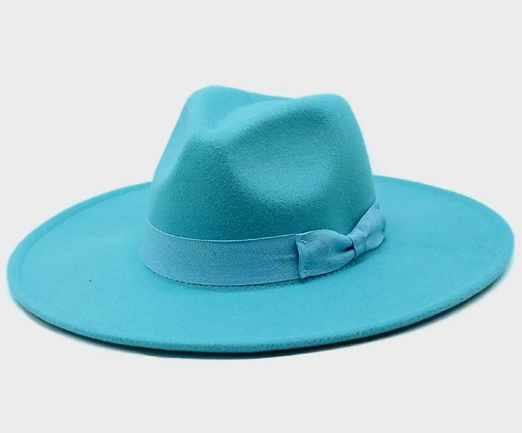 AQUA BLUE FEDORA HAT