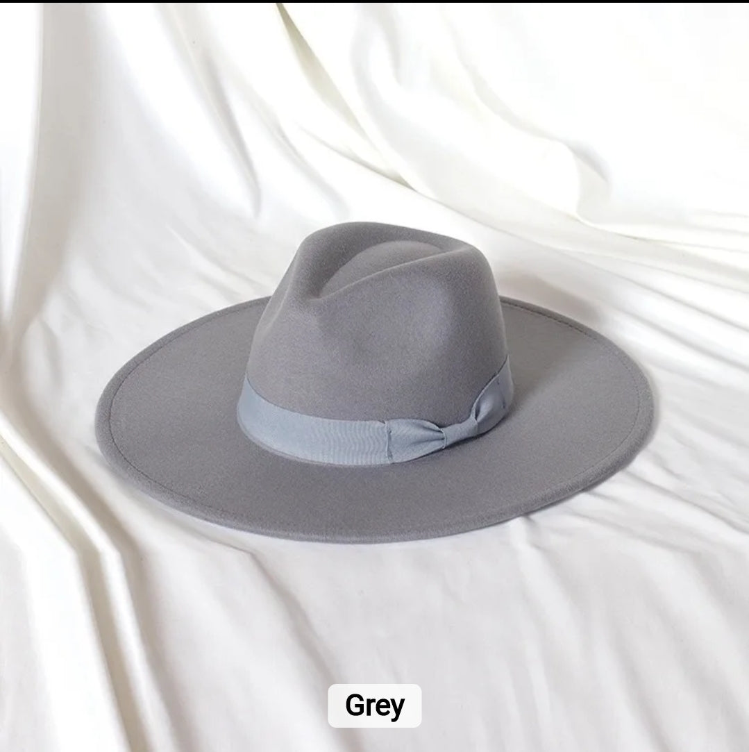 GREY FEDORA HAT