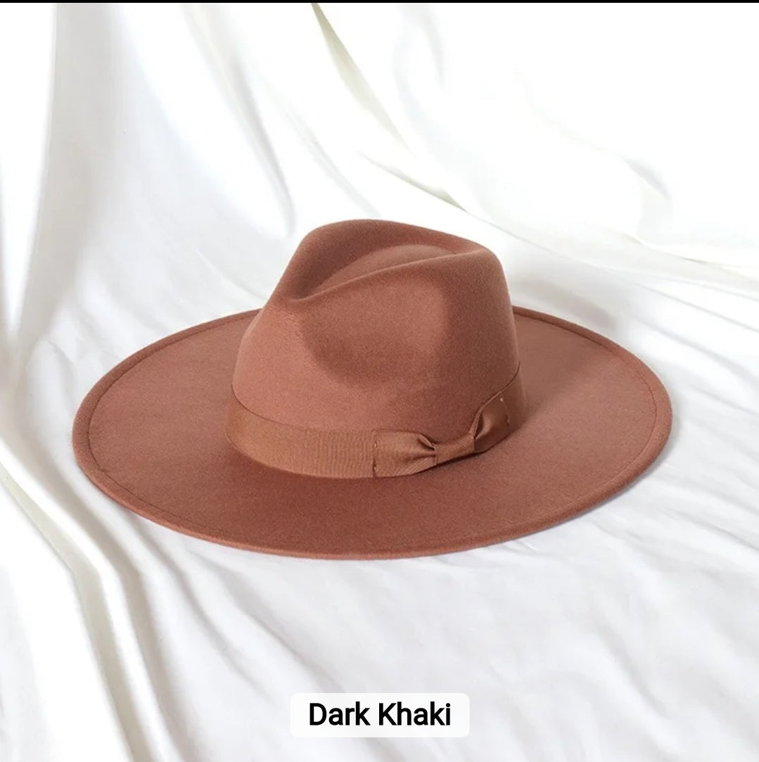 DARK KHAKI FEDORA HAT
