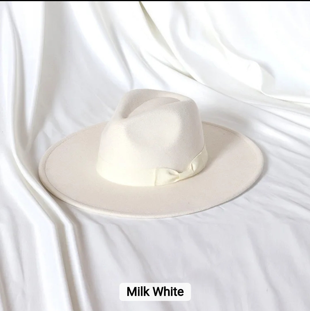 MILK WHITE FEDORA HAT