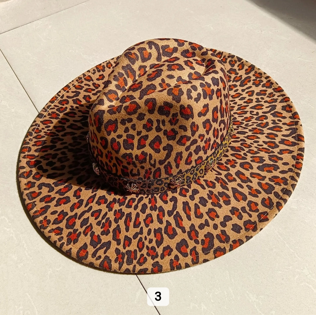 Savannah Leopard Wide Brim Fedora