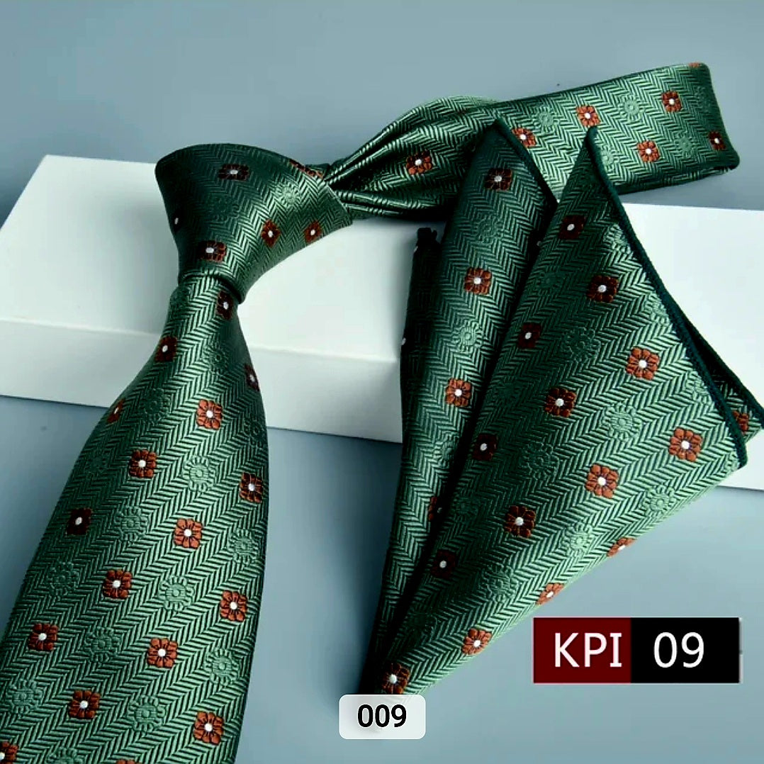 GREEN WITH BROWN TIE SET