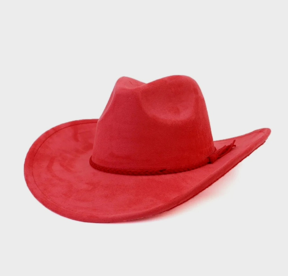 RED WESTERN FEDORA
