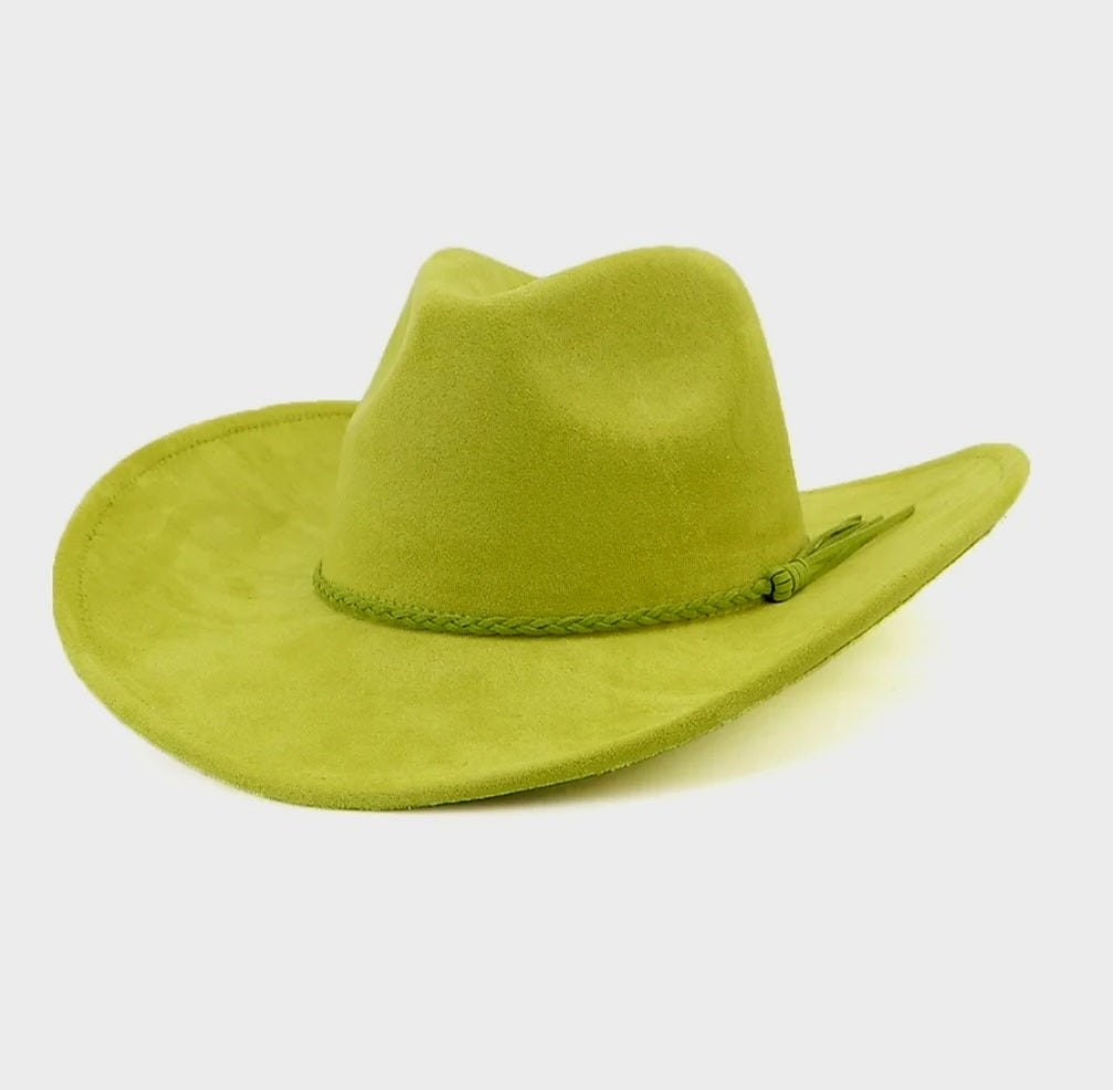 AVOCADO GREEN WESTERN FEDORA