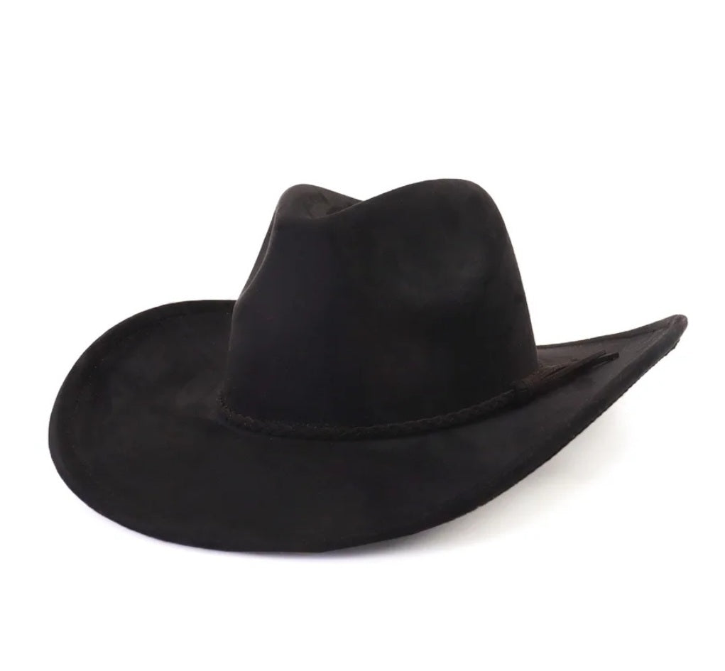 BLACK WESTERN FEDORA
