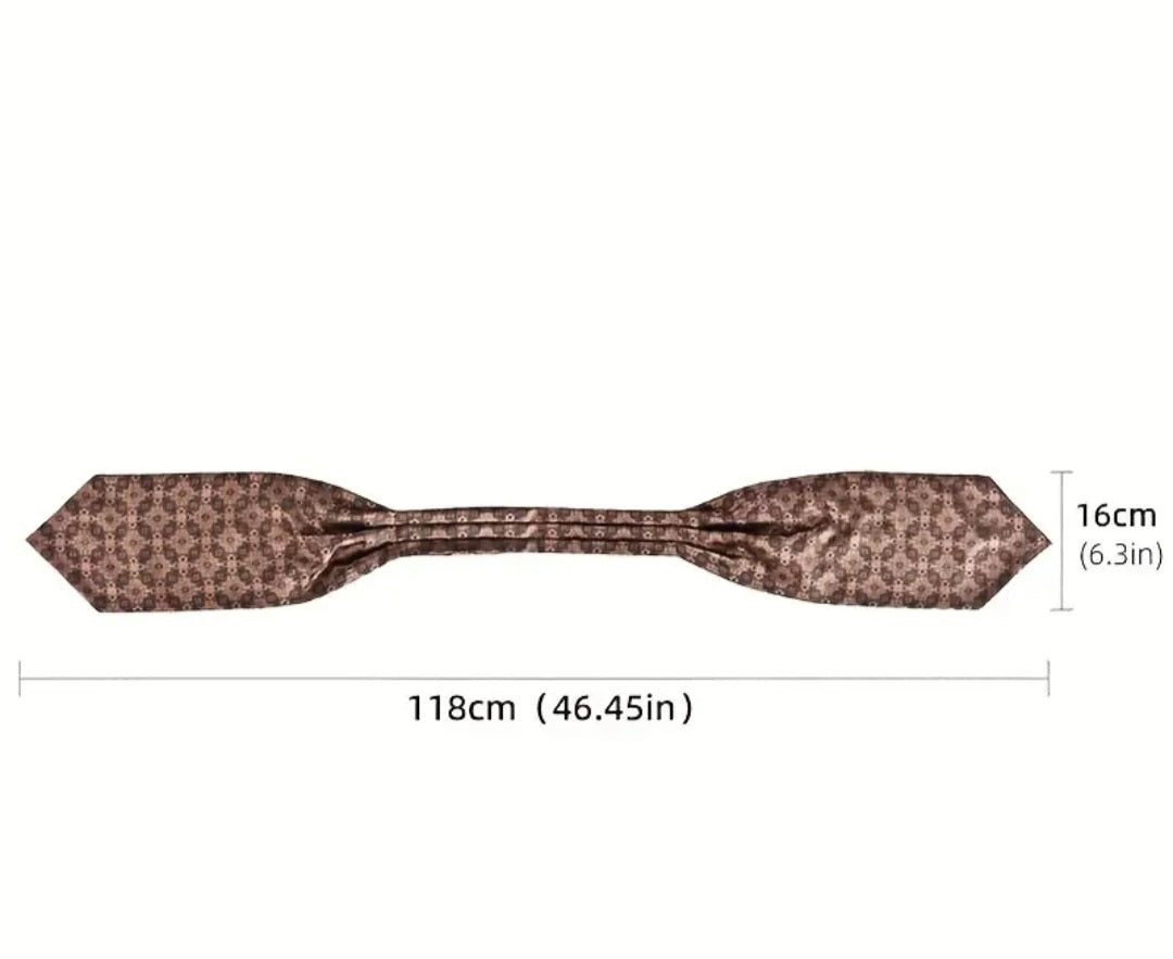 BROWN/TAN ASCOT SCARF