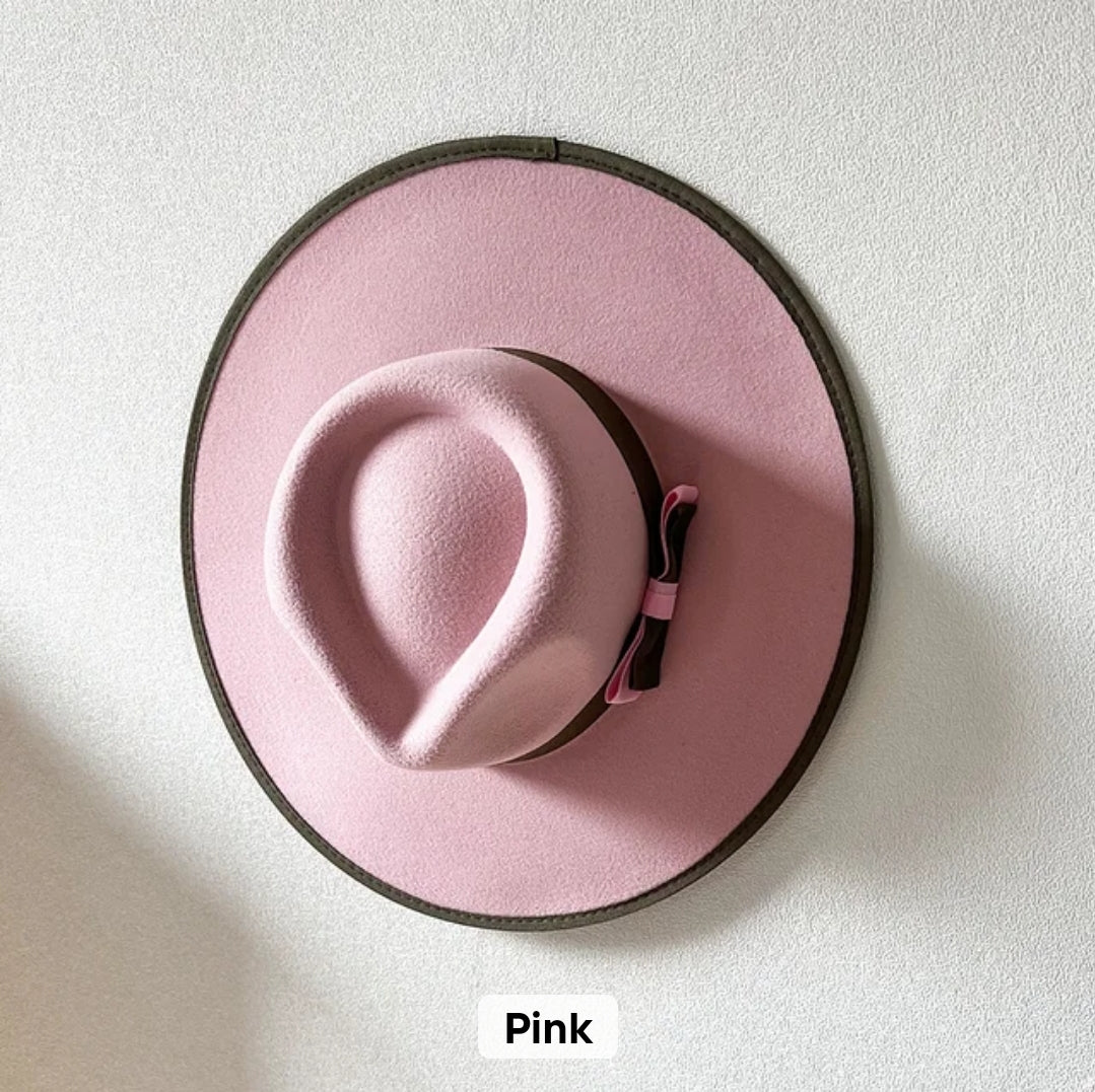 Pink Wide Brim Fedora
