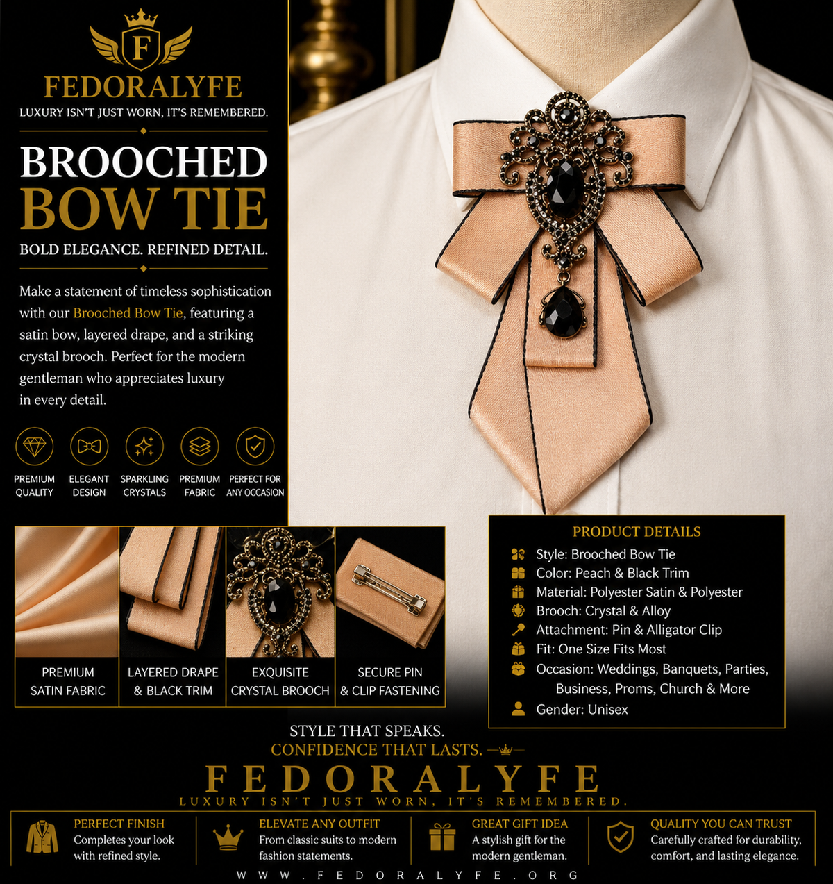 FASHIONABLE BOWTIE APRICOT