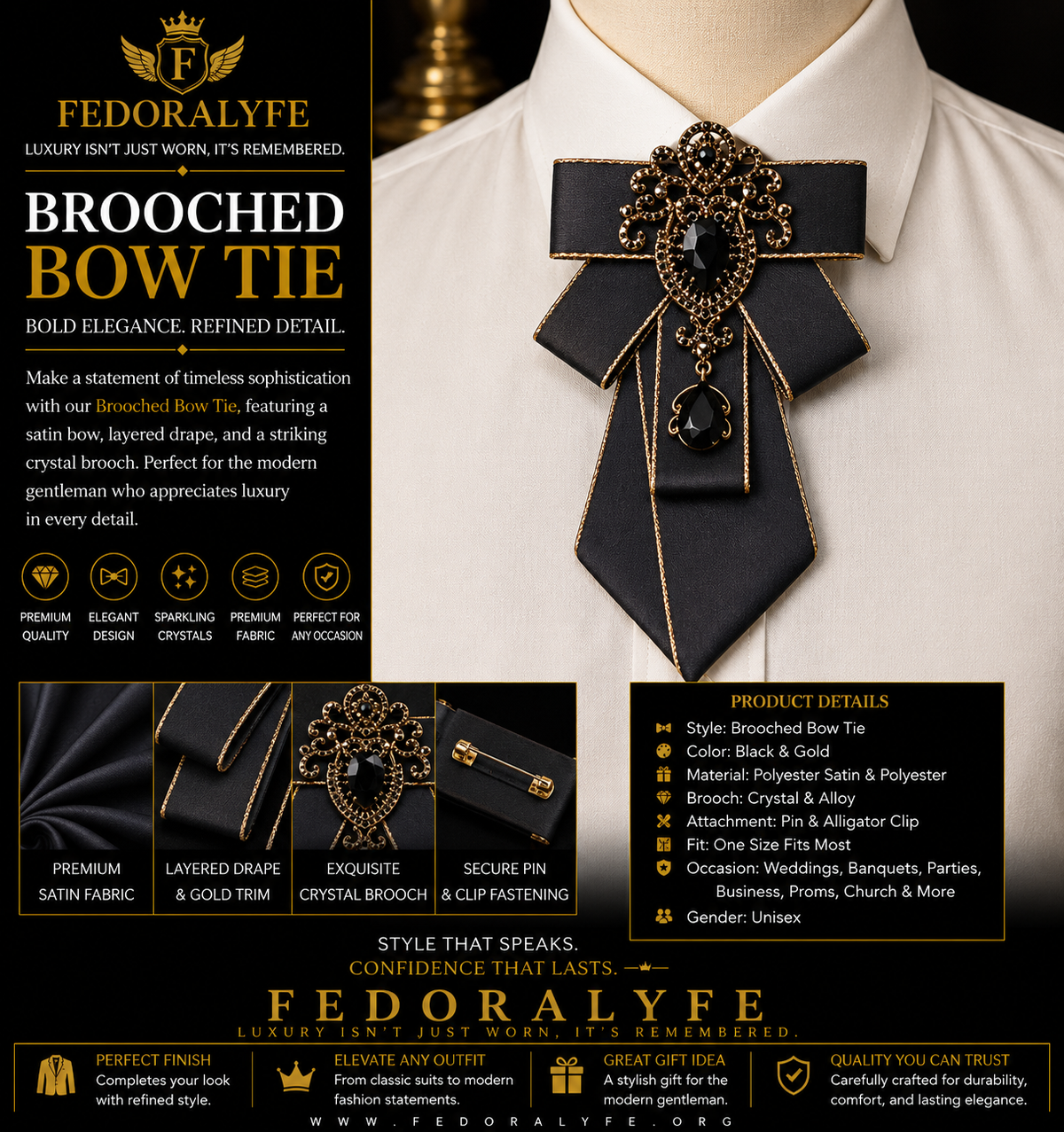 FASHIONABLE BOWTIE GREY