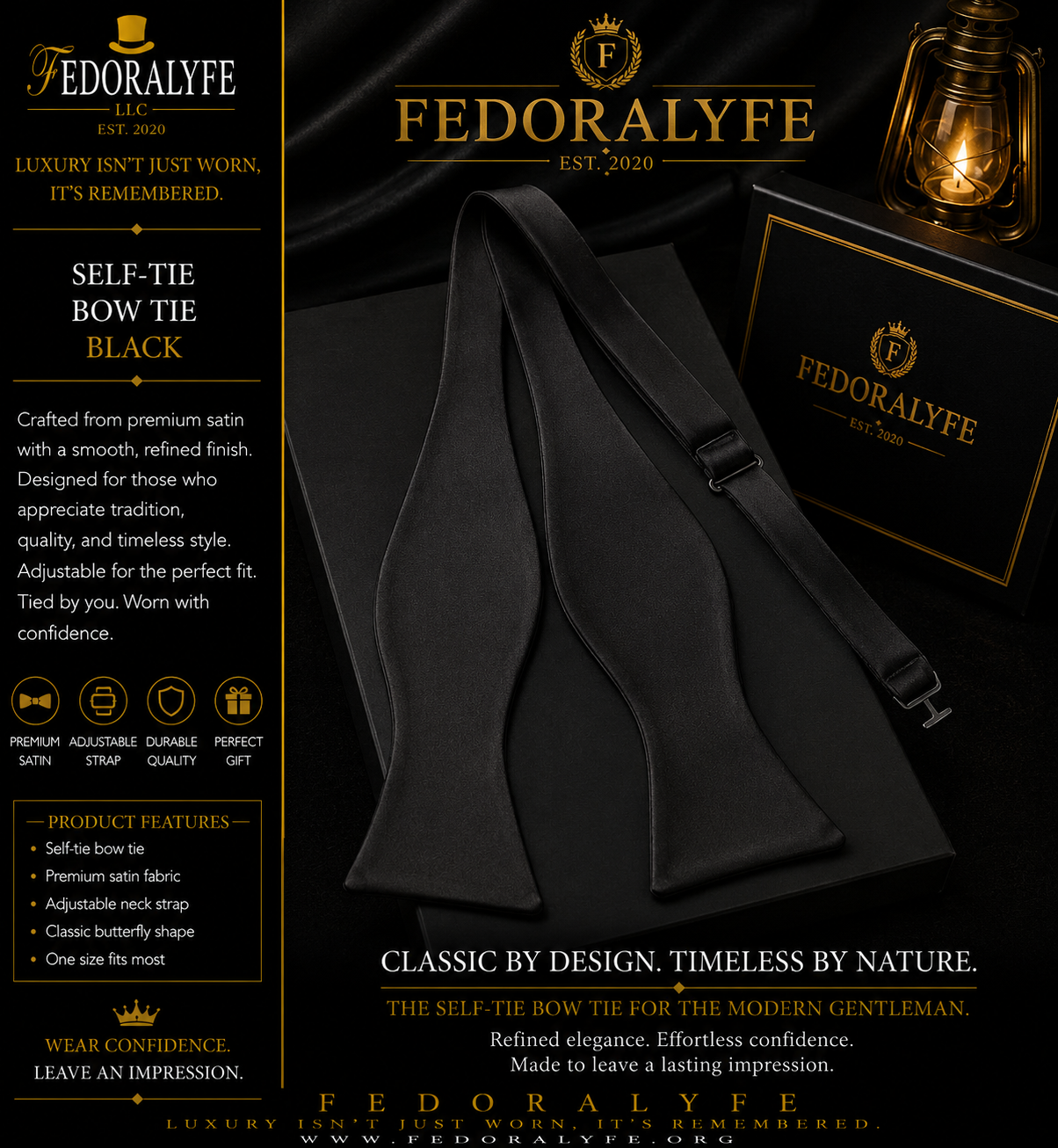 BLACK ELEGANT BOWTIE