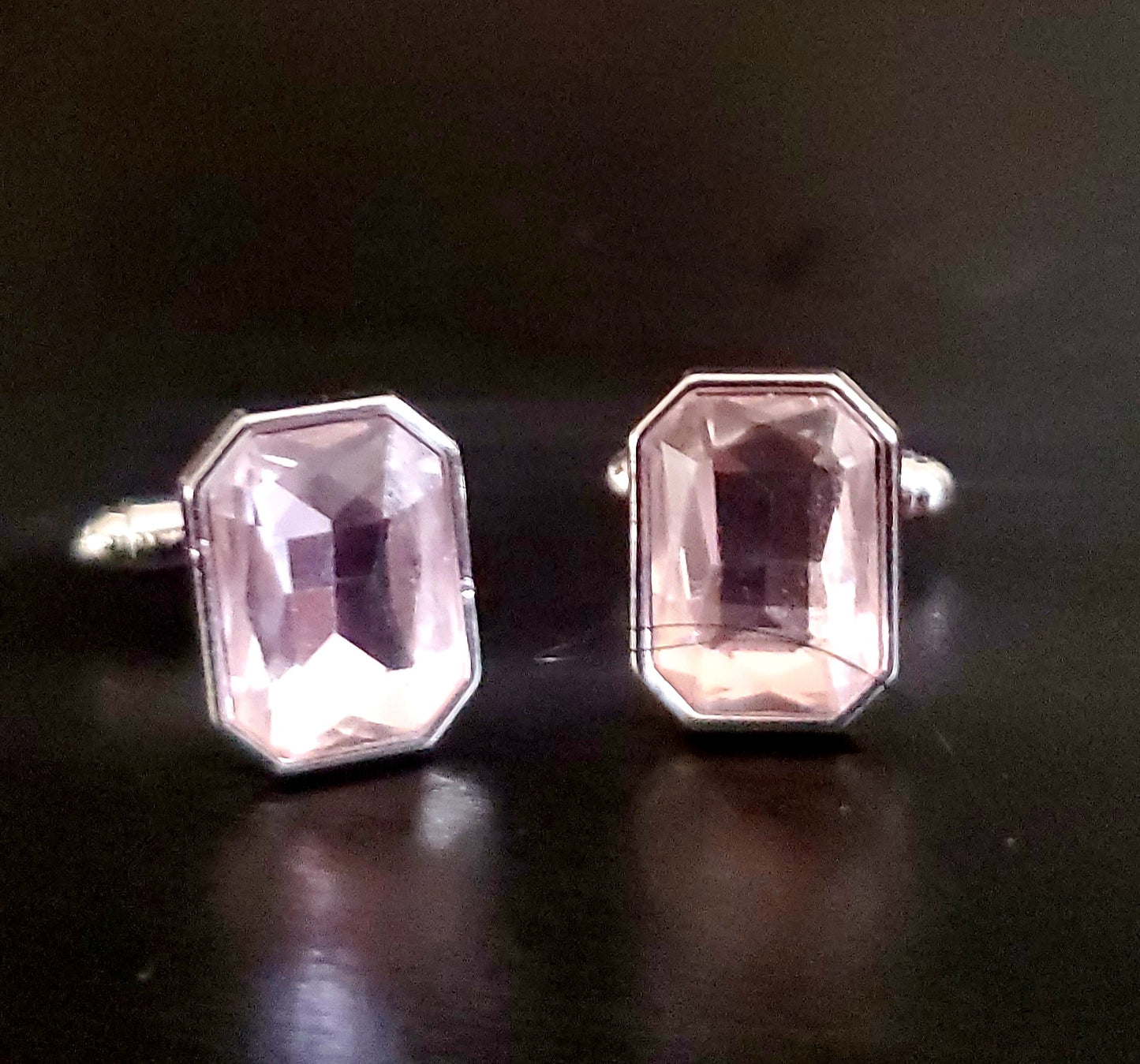 LIGHT PURPLE RHINESTONE CUFFLINKS