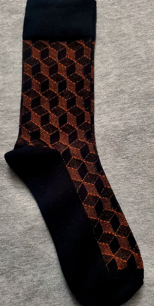 ORANGE AND BLACK SOCKS