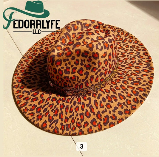MULTI COLOR (LEOPARD)FEDORA HAT