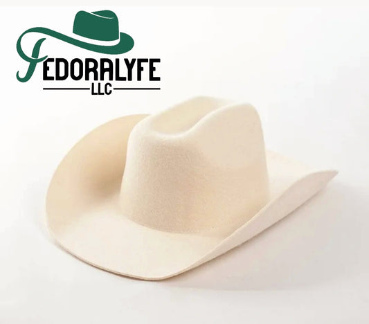 WHITE WESTERN FEDORA HAT