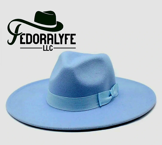 LIGHT BLUE FEDORA HAT