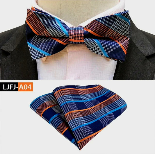 MULTI COLOR BOWTIE AND POCKET SQAURE SET