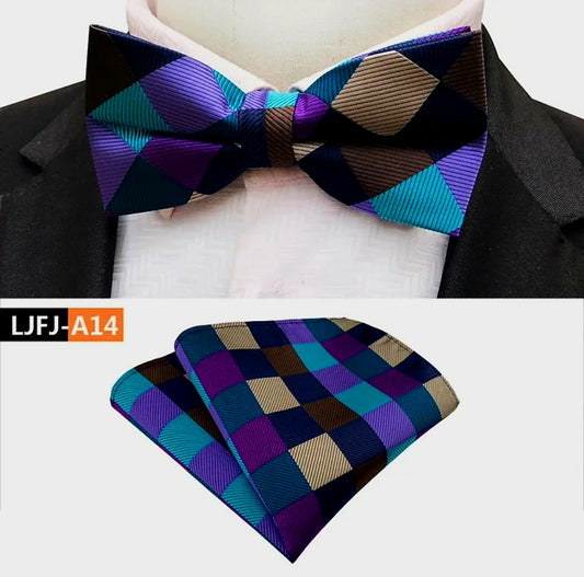 MULTI COLOR BOWTIE AND POCKET SQAURE SET