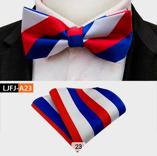 MULTI COLOR STRIPED BOWTIE SET