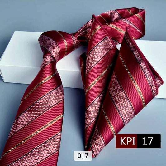 CRANBERRY STRIPED TIE SET