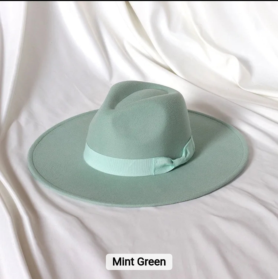 MINT GREEN FEDORA HAT