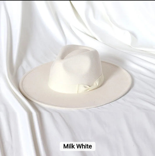 MILK WHITE FEDORA HAT