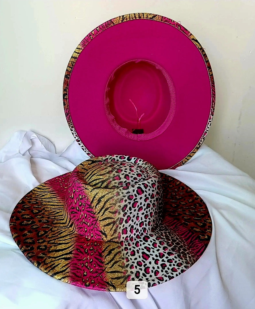 Bold Pattern Wide Brim Fedora