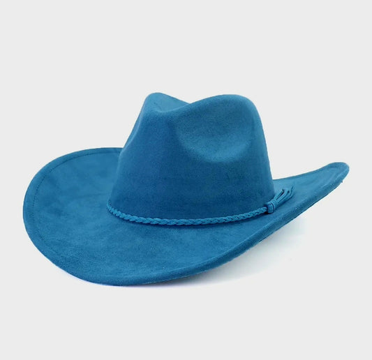 PEACOCK BLUE WESTERN FEDORA