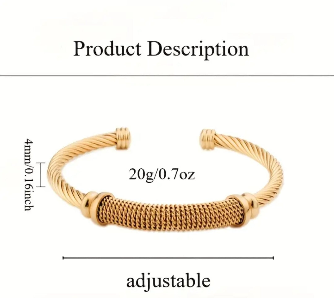 GOLD UNISEX STAINLESS STEEL BRACLET