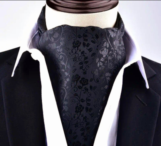 BLACK ASCOT SCARF