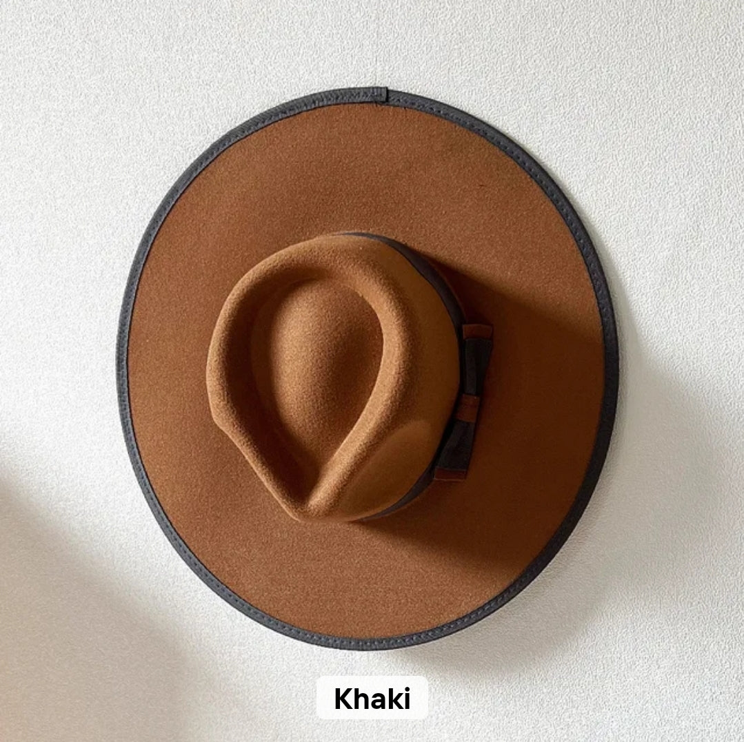 Khaki Wide Brim Fedora