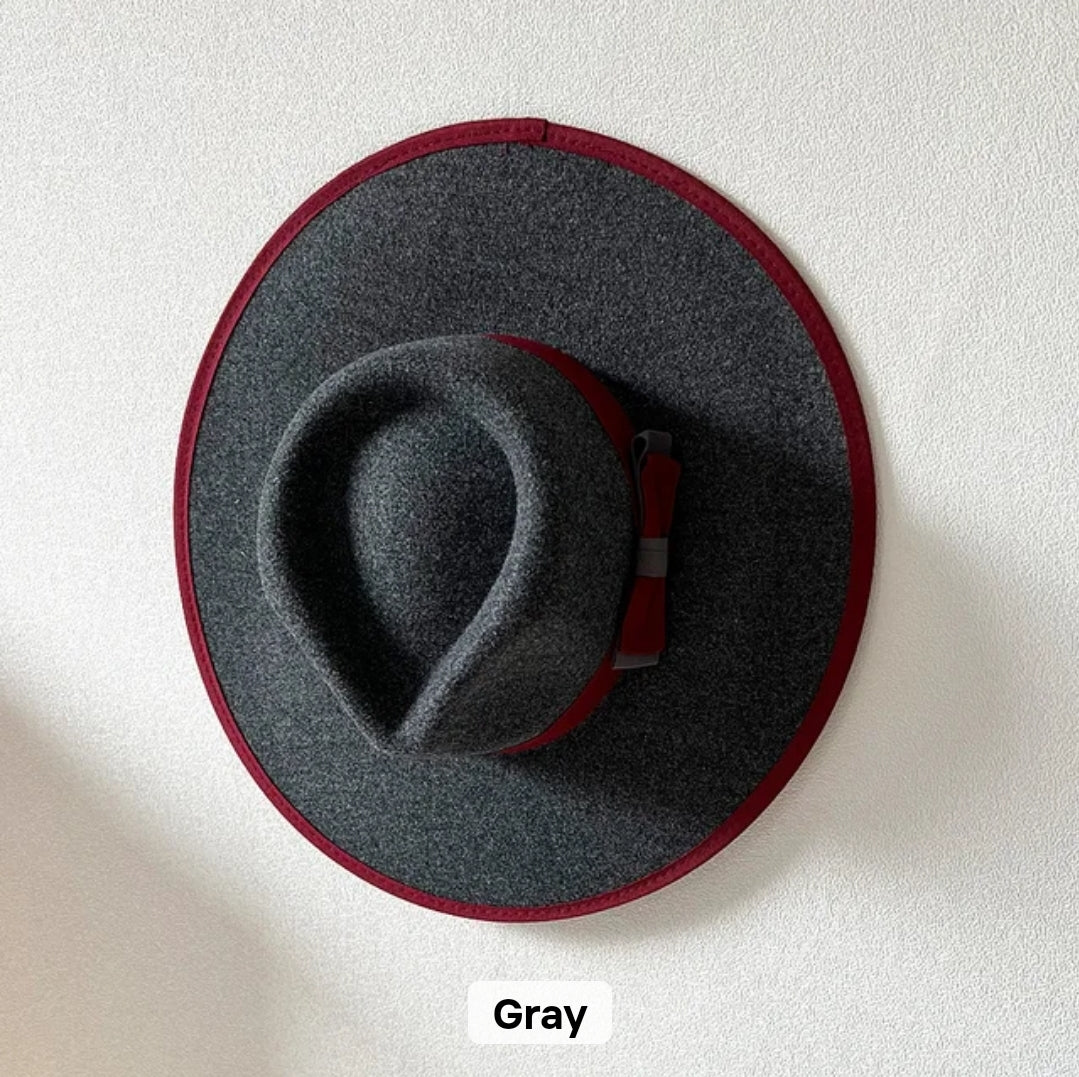 Gray Wide Brim Fedora