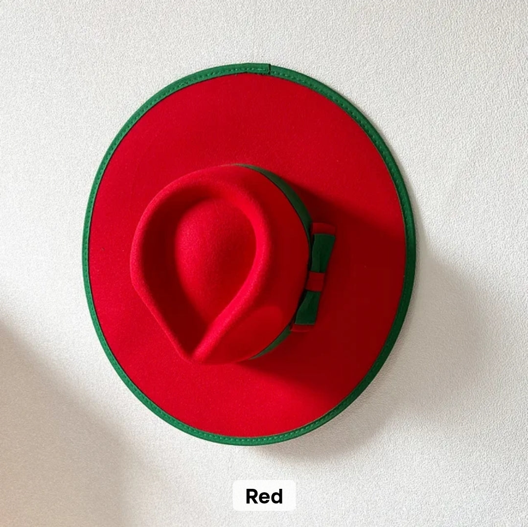 Red Wide Brim Fedora