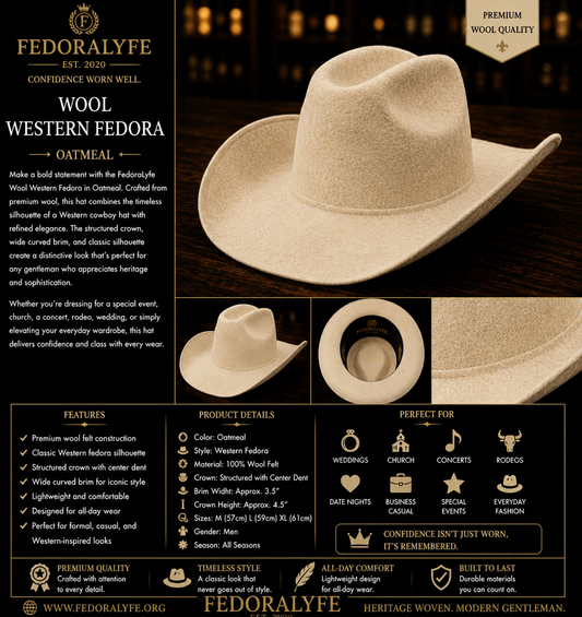 Wool Western Fedora – Oatmeal