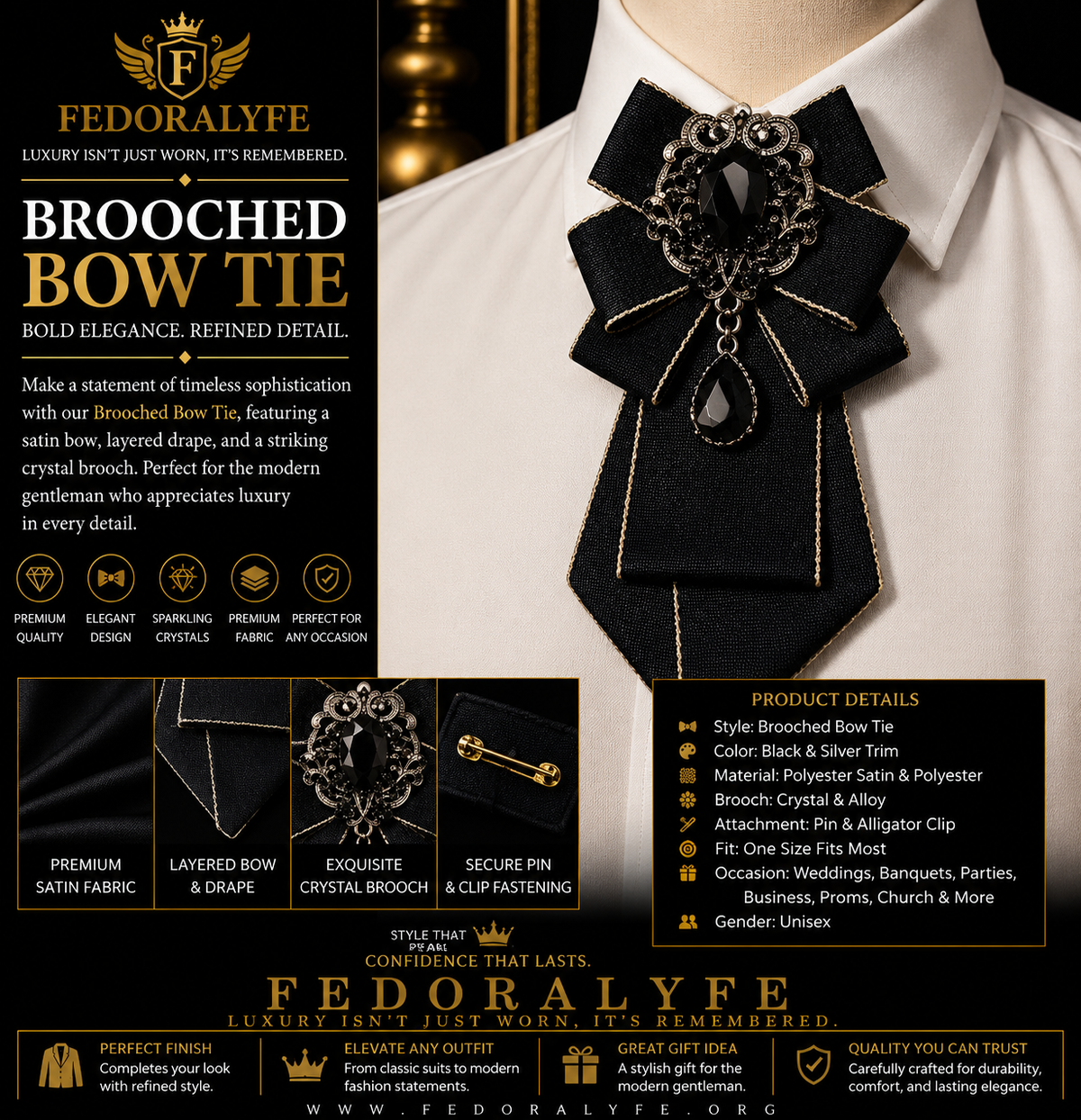FASHIONABLE BOWTIE BLACK