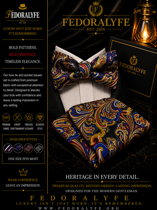 MULTI BOWTIE AND POCKET SQAURE SET