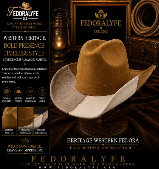 SUEDE COWBOY WESTERN FEDORA HAT