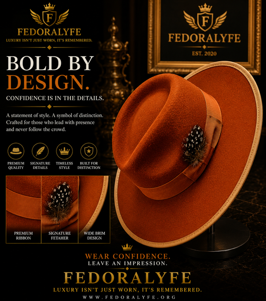 BROWN WITH TAN TIP FEDORA HAT