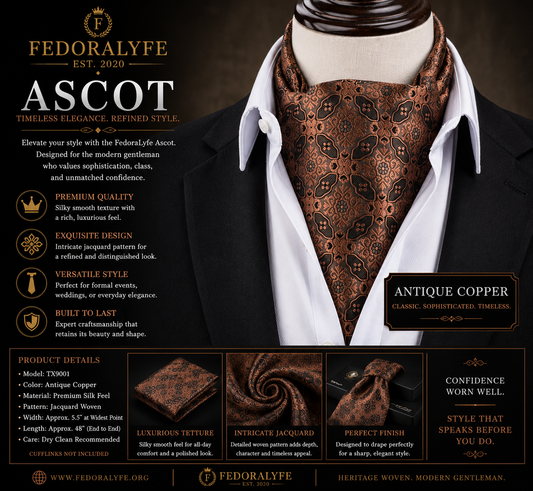 PREMIUM BROWN/TAN ASCOT SCARF