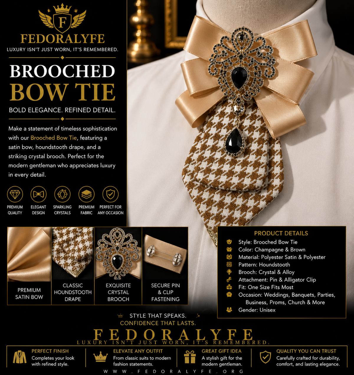 FASHIONABLE BOWTIE BROWN