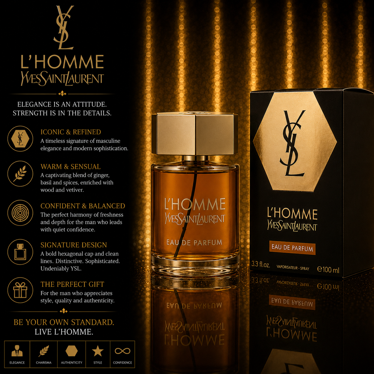 YVES L'HOMME EAU PARFUM COLONGE